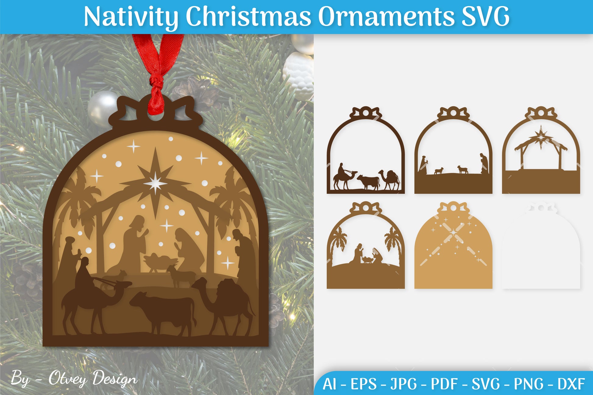 Nativity Christmas Ornament SVG Bundle for Cricut - CraftNest - Digital Crafting and Art