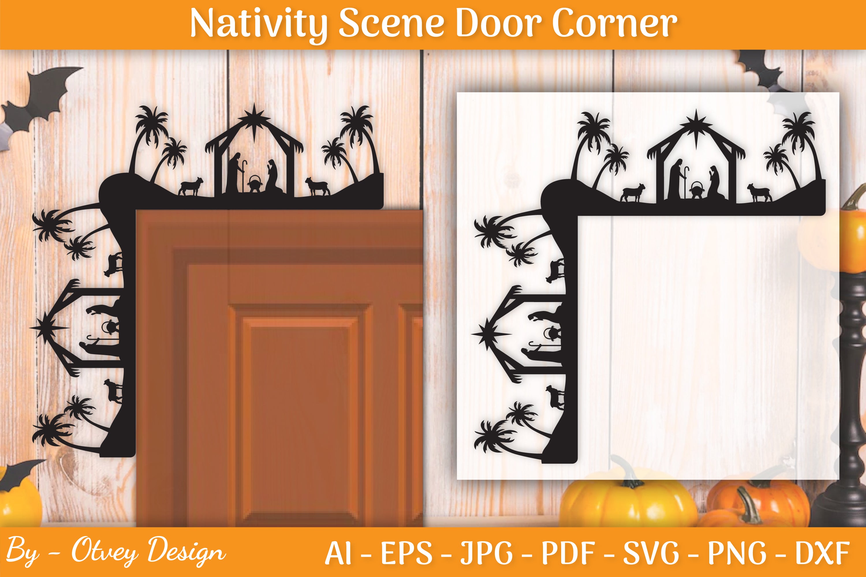 Nativity Scene Door Corner SVG Bundle