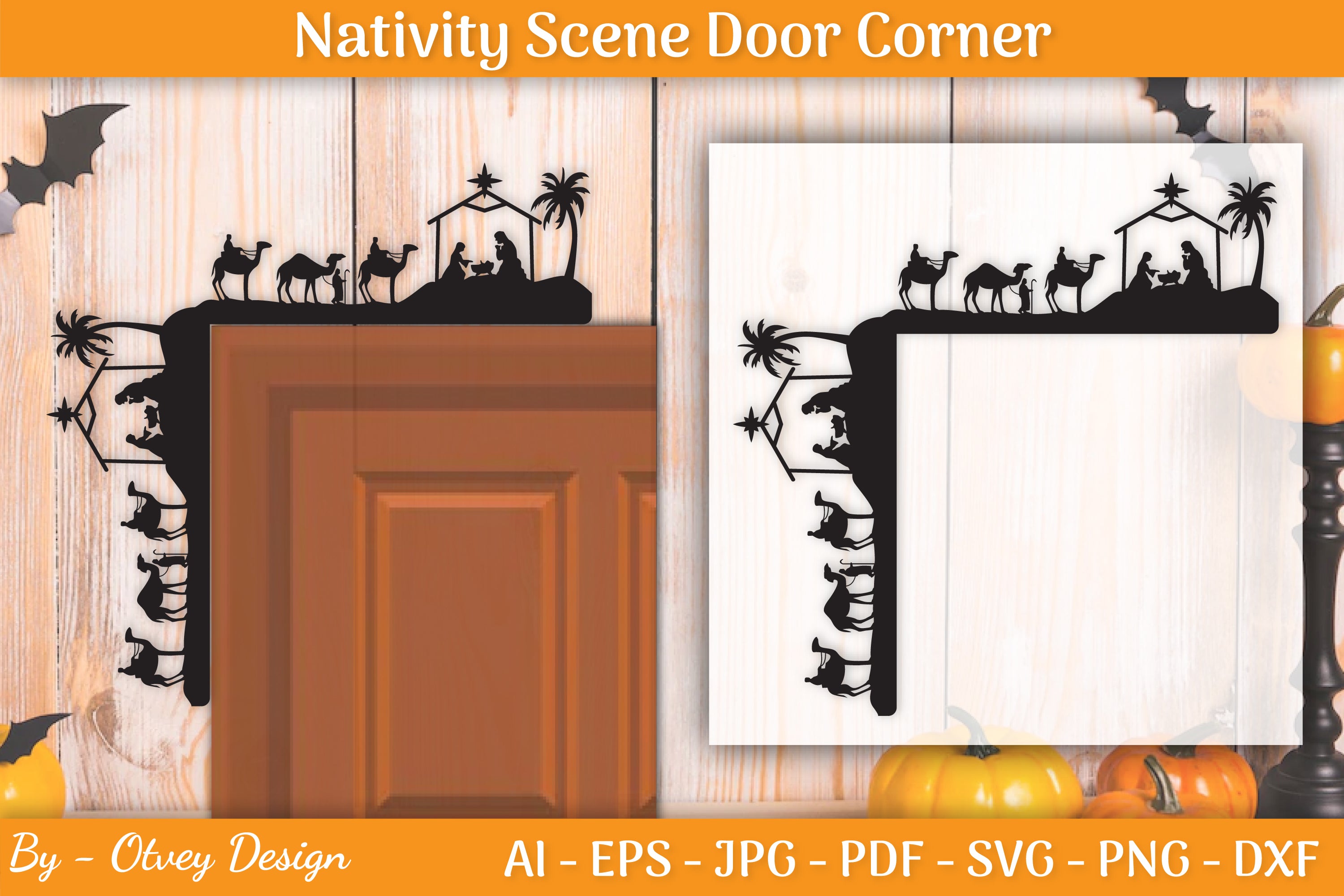 Nativity Scene Door Corner SVG Bundle