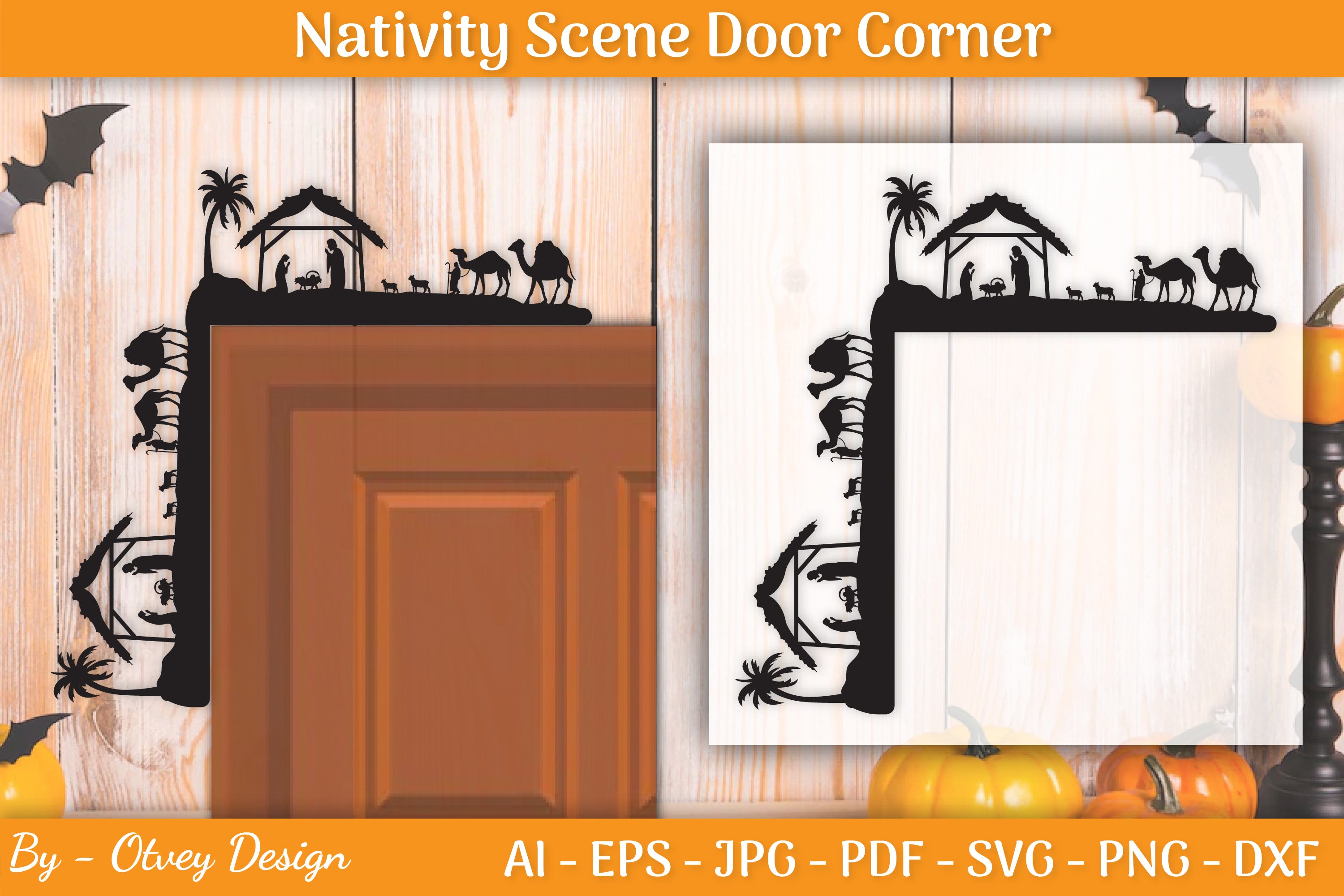 Nativity Scene Door Corner SVG Bundle