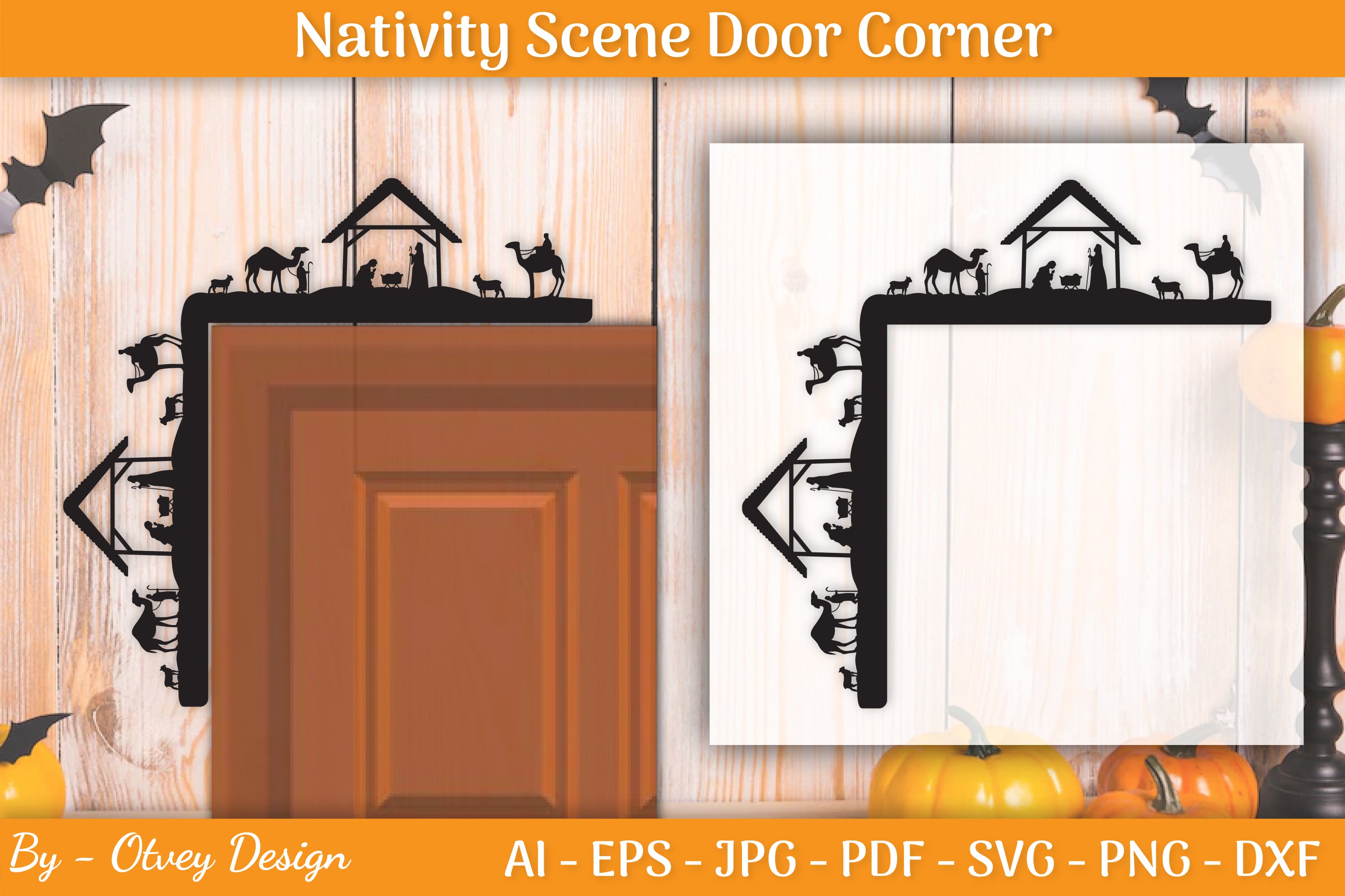 Nativity Scene Door Corner SVG Bundle