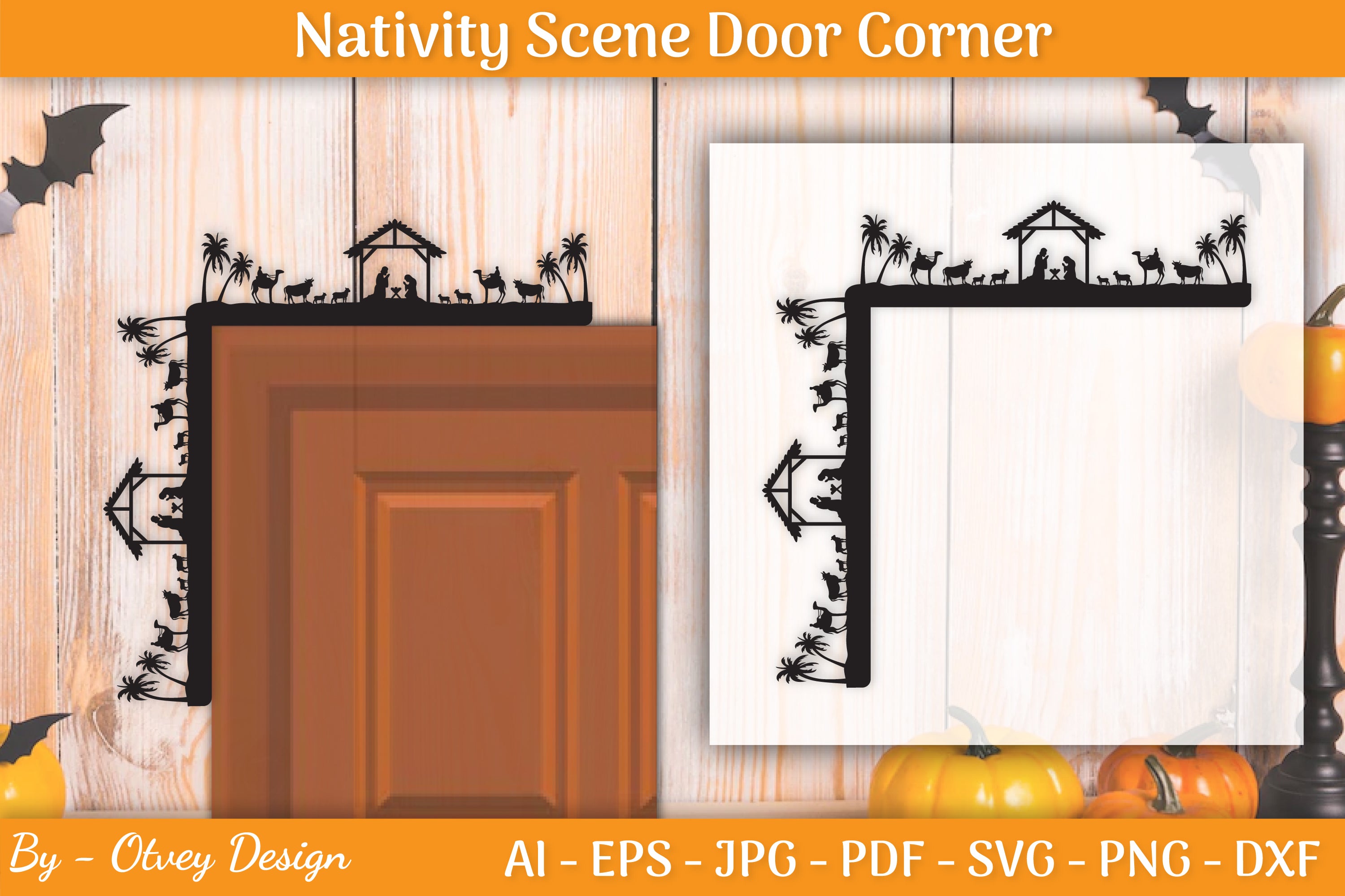 Nativity Scene Door Corner SVG Bundle