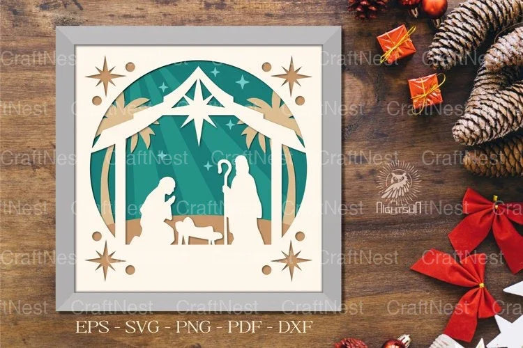 Nativity Layered Paper Cut Clipart Bundle - CraftNest - Digital Crafting and Art