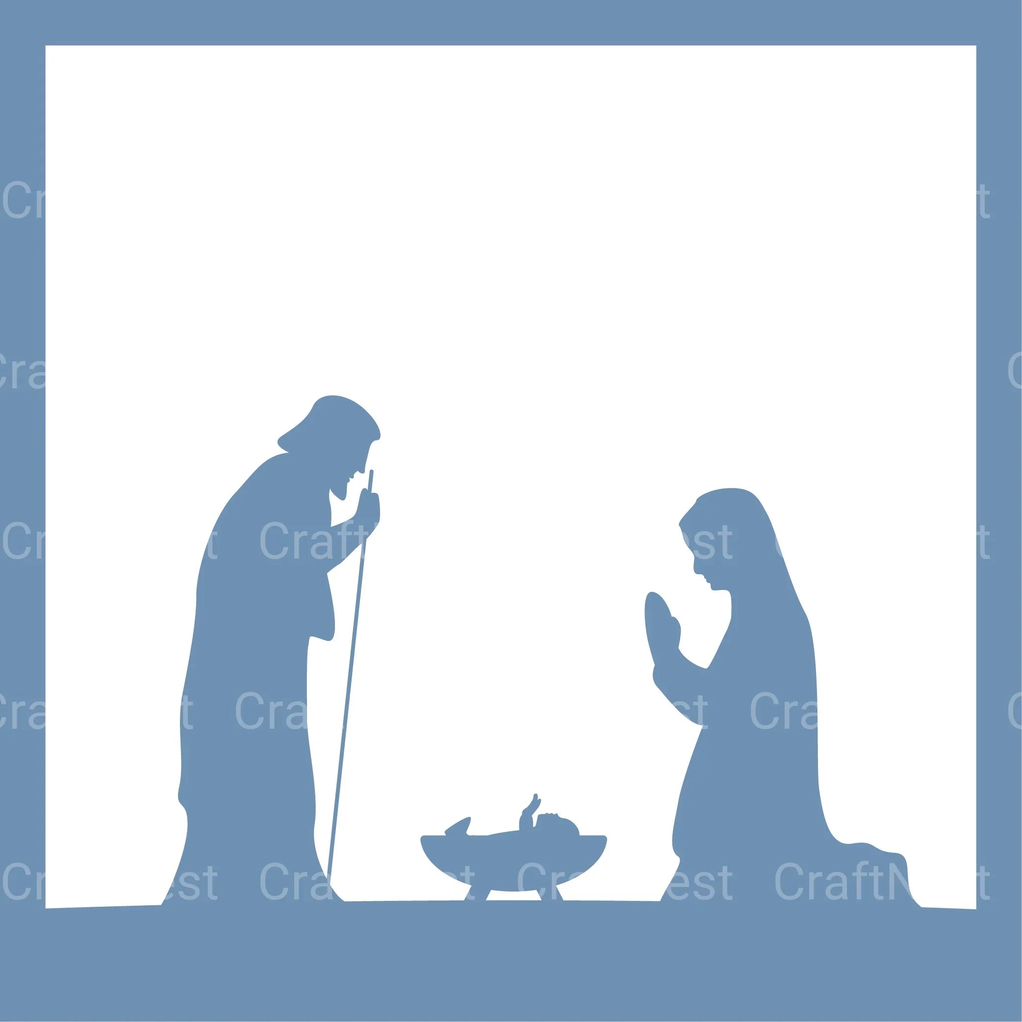 Nativity Scene 3D Layered Papercut SVG Bundle - CraftNest - Digital Crafting and Art