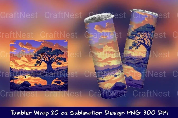 Nature Savana Tumbler Wrap Clipart Bundle - CraftNest - Digital Crafting and Art