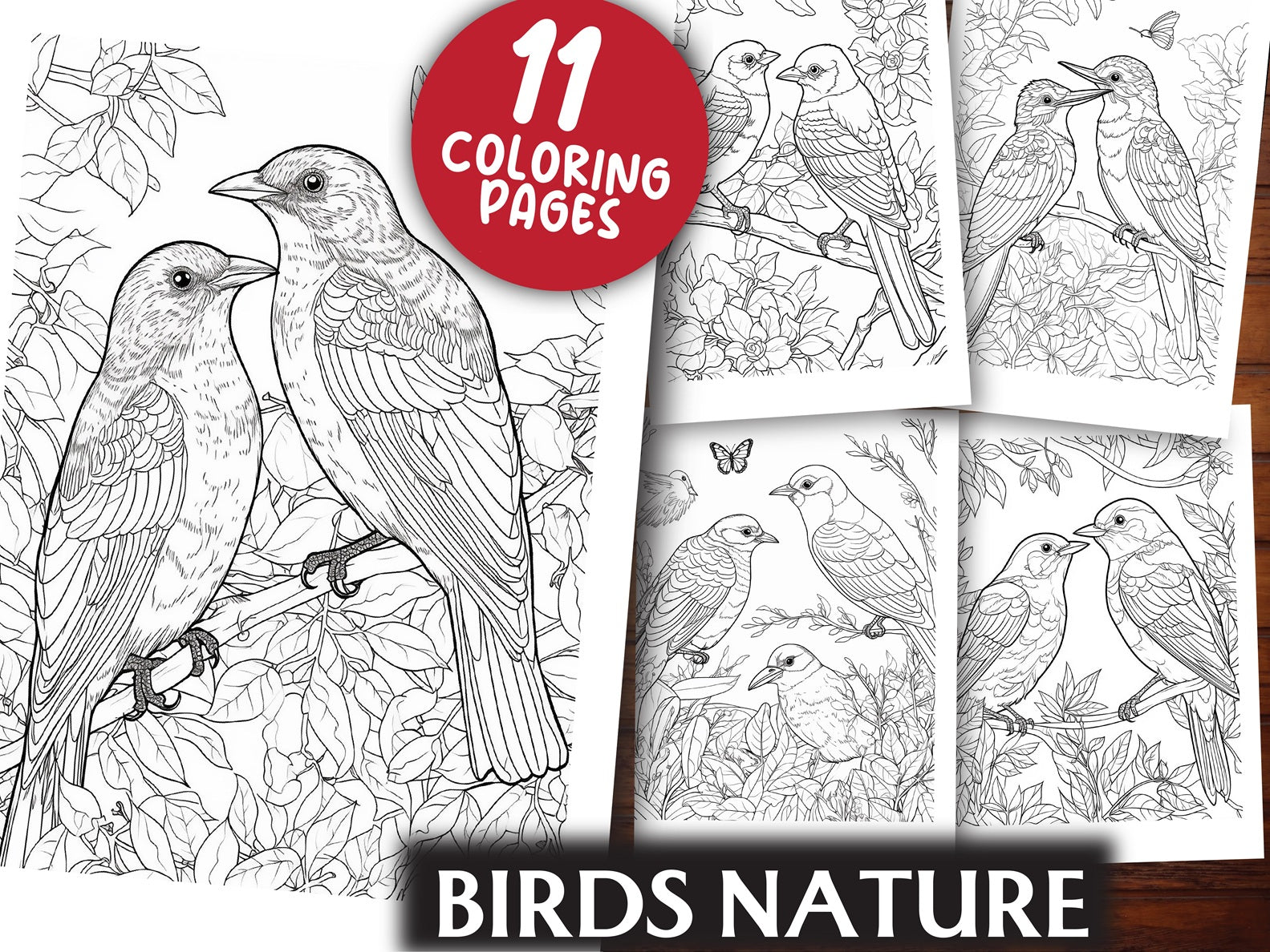 Birds Nature Coloring Book - CraftNest - Digital Crafting and Art