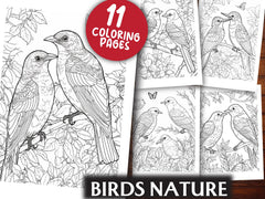 Birds Nature Coloring Book - CraftNest - Digital Crafting and Art
