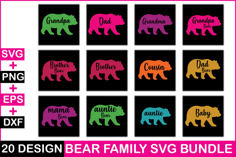 Bear Family SVG Bundle 1 - CraftNest - Digital Crafting and Art