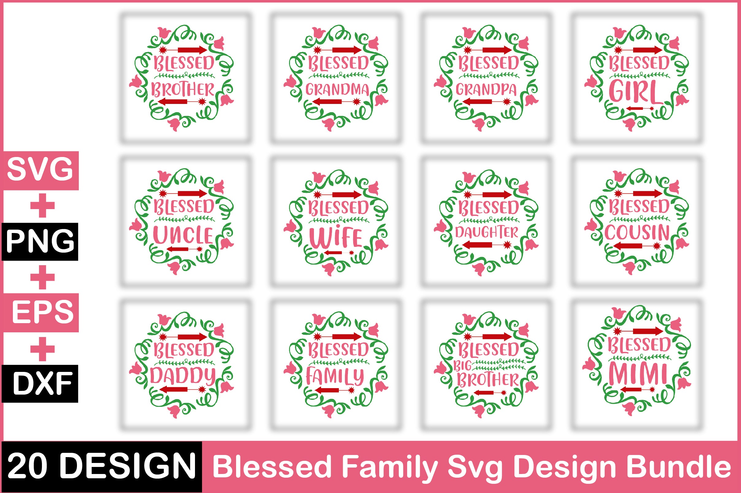 Blessed Family SVG Bundle - CraftNest - Digital Crafting and Art