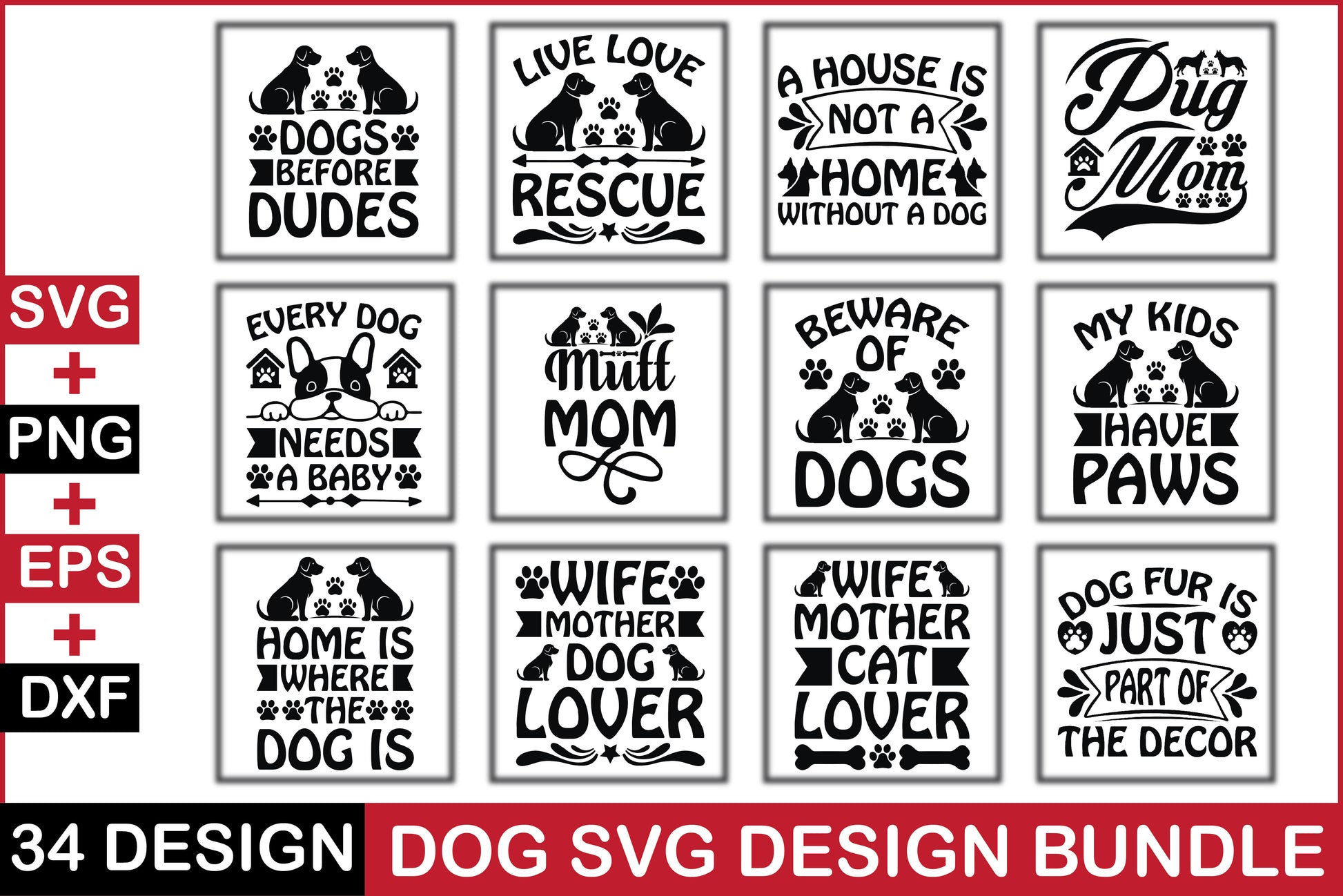 Dog SVG Bundle 12 - CraftNest - Digital Crafting and Art