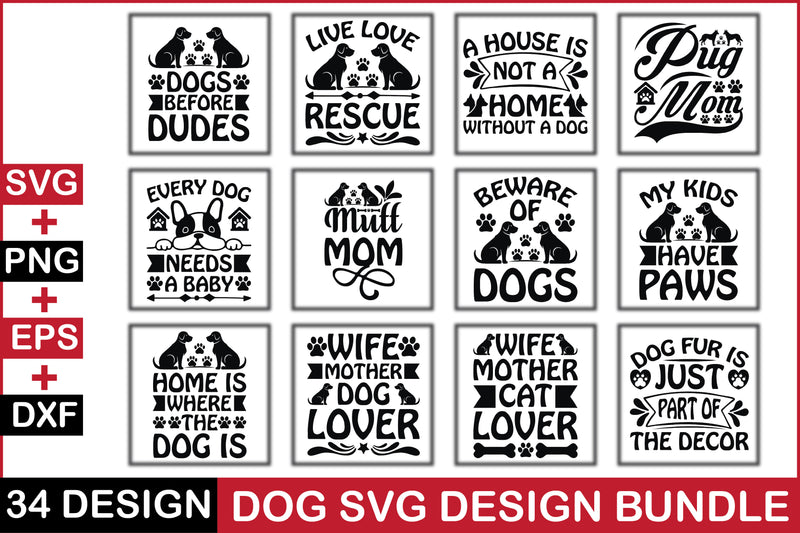 Dog SVG Bundle 12 - CraftNest - Digital Crafting and Art