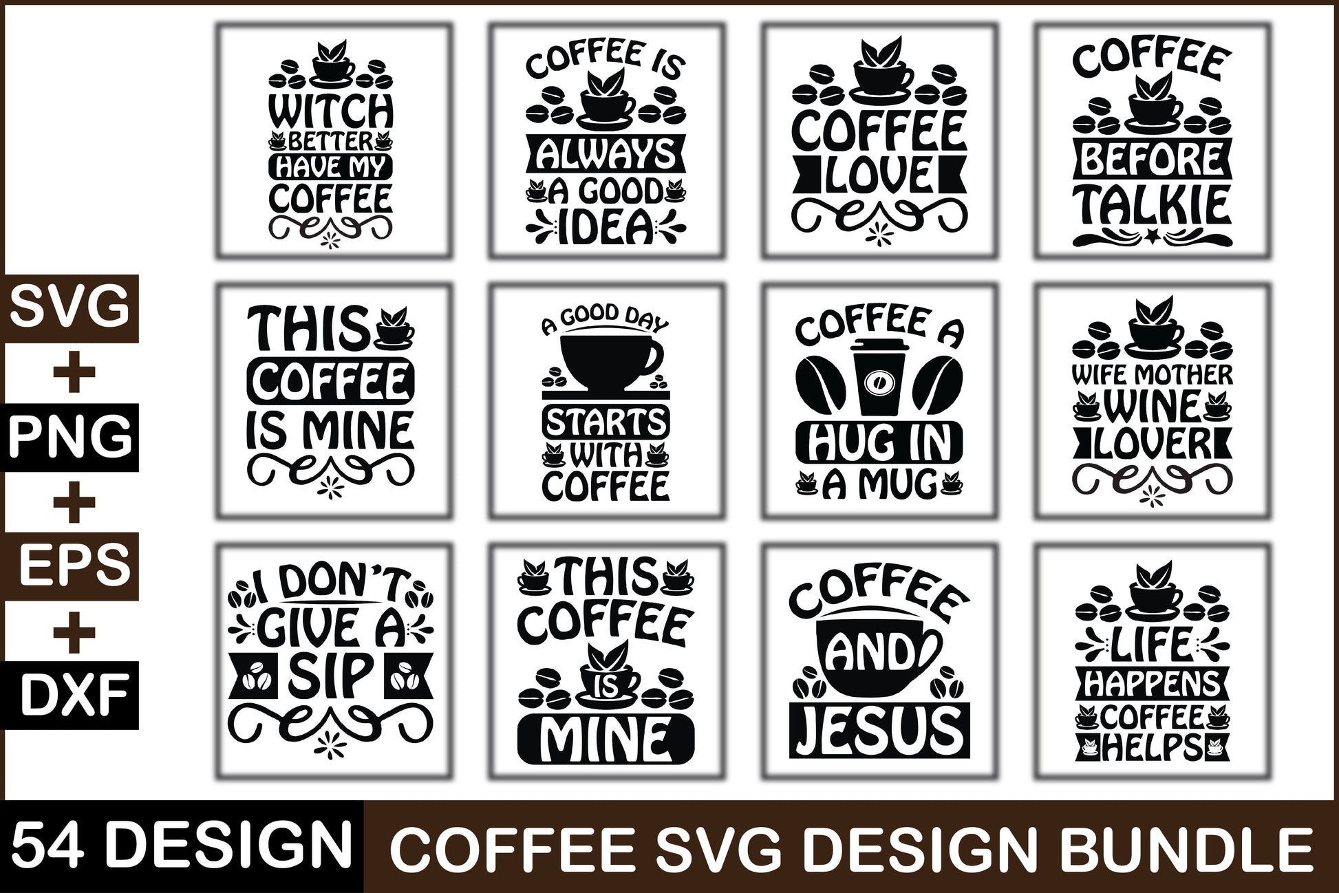 Coffee SVG Bundle 9 - CraftNest - Digital Crafting and Art