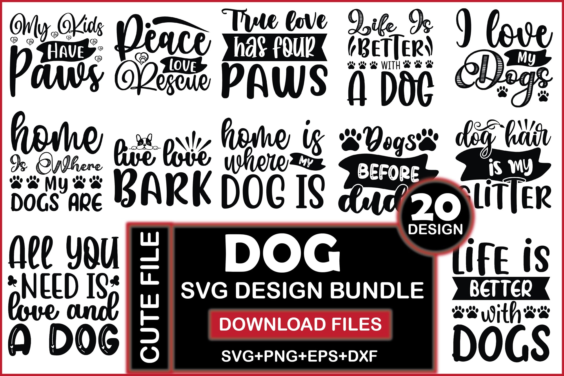 Dog SVG Bundle 14 - CraftNest - Digital Crafting and Art