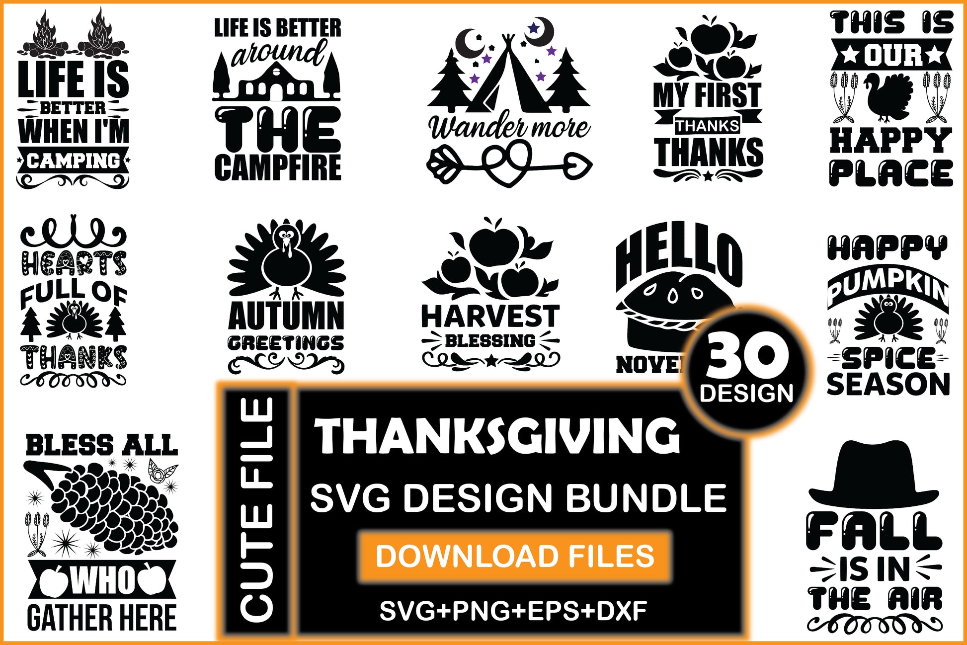 Thanksgiving SVG Bundle 4 - CraftNest - Digital Crafting and Art