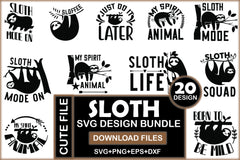 Sloth SVG Bundle - CraftNest - Digital Crafting and Art