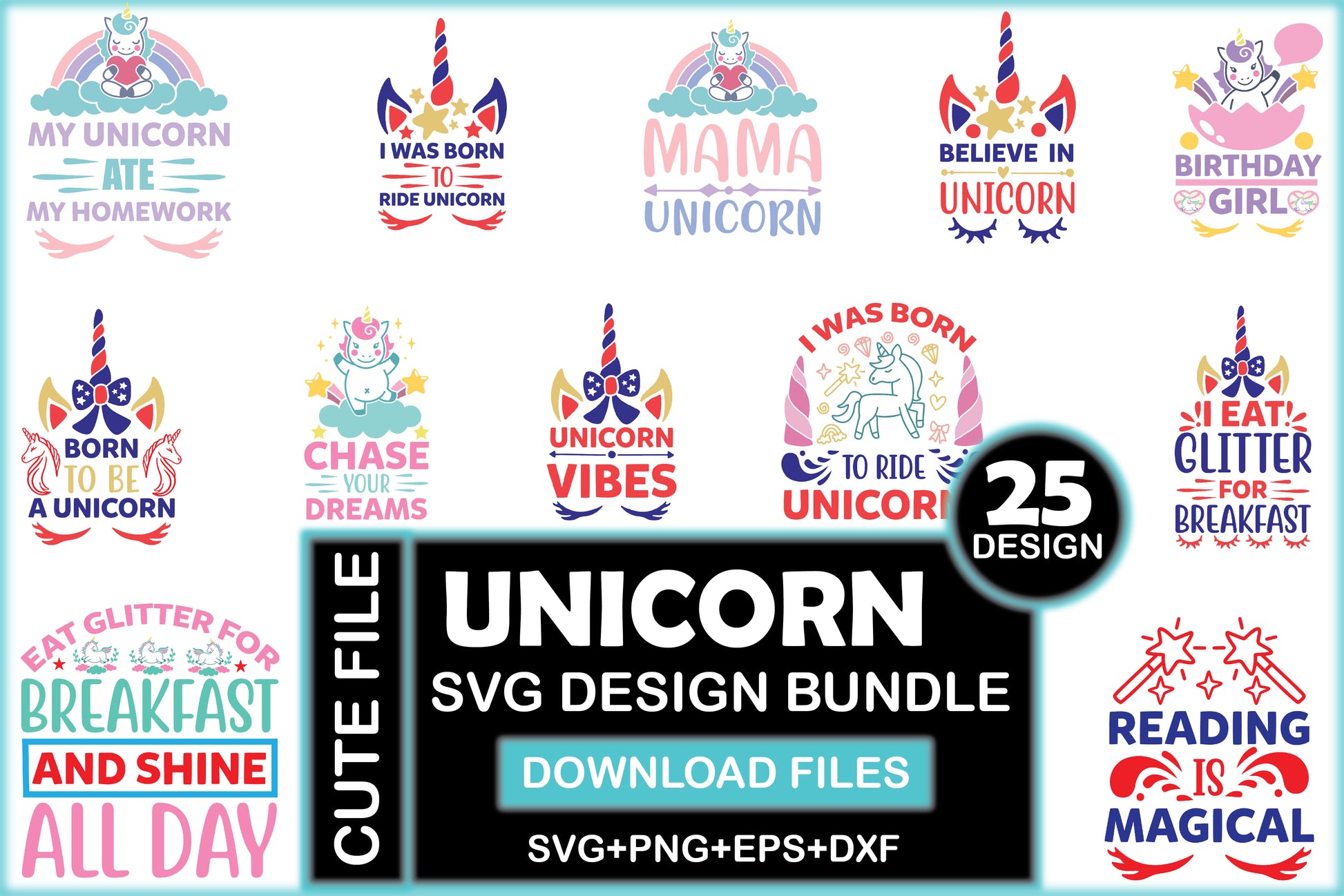 Unicorn SVG Bundle 11 - CraftNest - Digital Crafting and Art