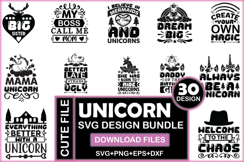 Unicorn SVG Bundle 9 - CraftNest - Digital Crafting and Art