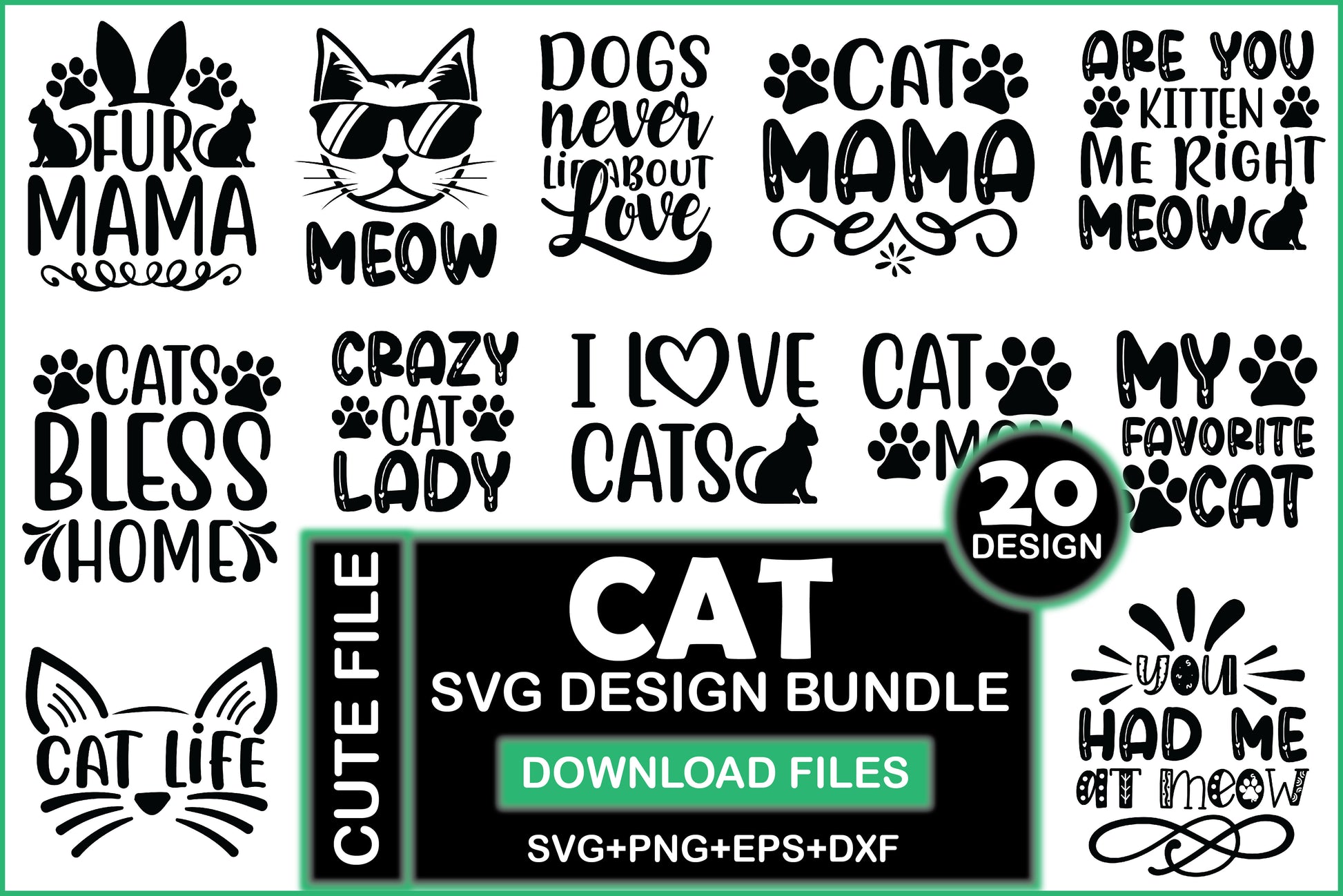 Cat SVG Bundle 3 - CraftNest - Digital Crafting and Art