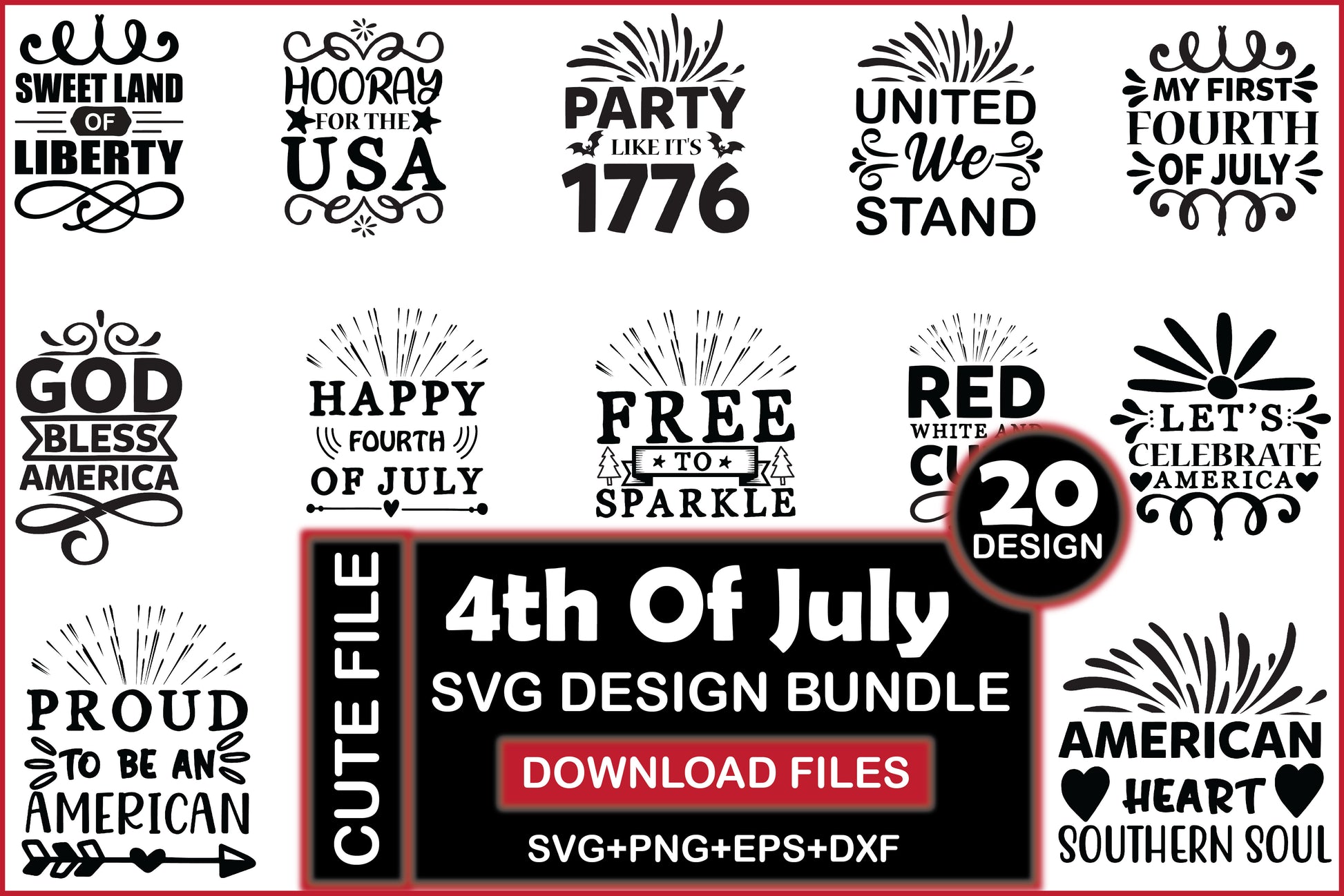 4th Of July SVG Bundle 3 - CraftNest - Digital Crafting and Art