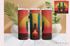 Desert Cactus Neon Western Tumbler Wrap Bundle - CraftNest - Digital Crafting and Art