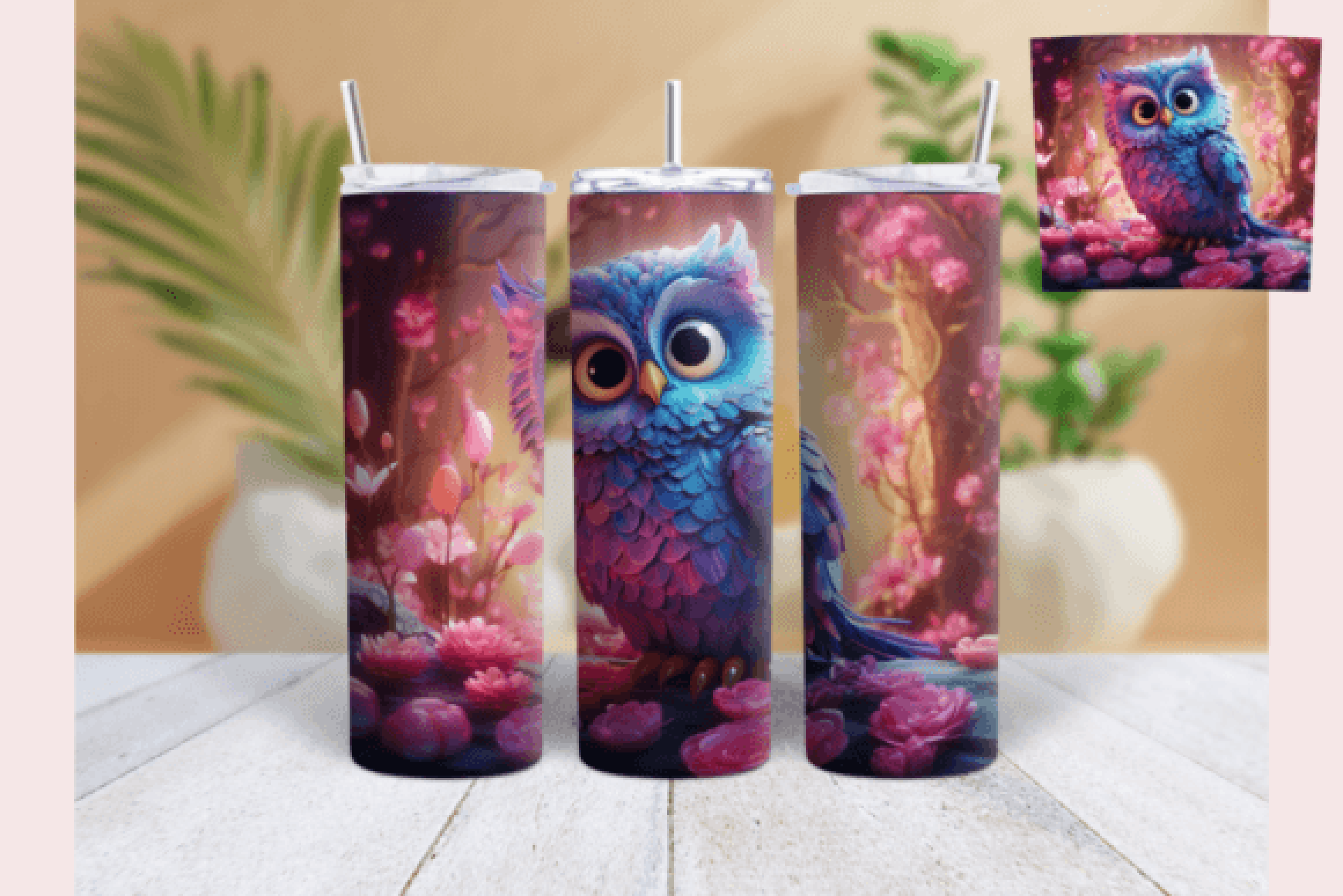 Neon Owl Tumbler Wrap Bundle