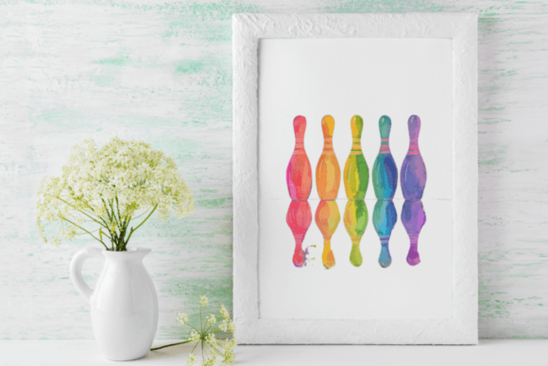 Neon Bowling Clipart Bundle