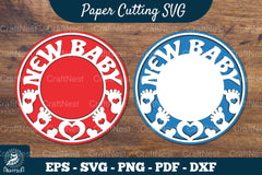 New Baby Papercut Circle Clipart Bundle - CraftNest - Digital Crafting and Art