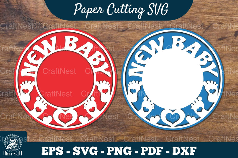 New Baby Papercut Circle Clipart Bundle - CraftNest - Digital Crafting and Art
