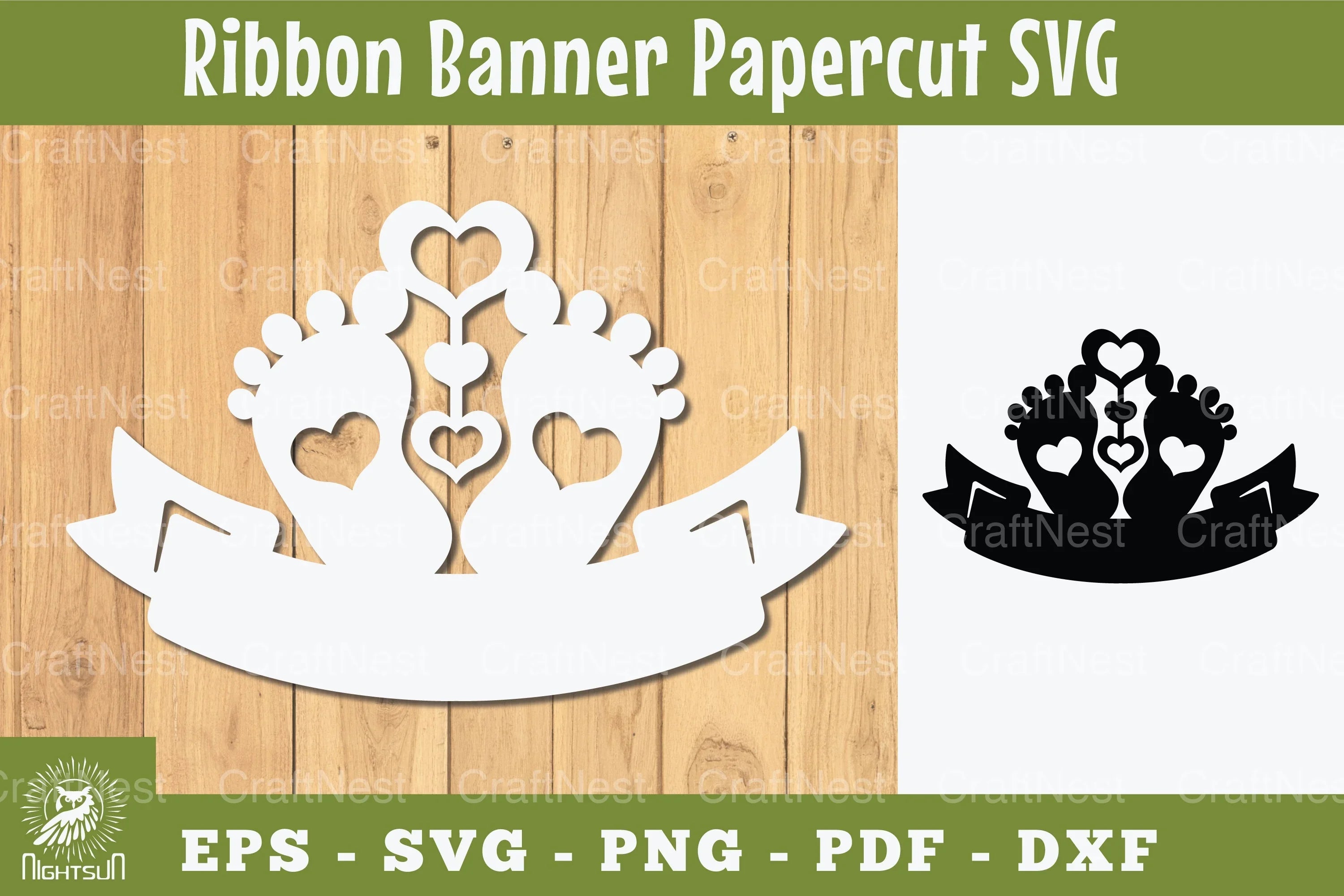 Paper Baby Ribbon New Baby Ribbon Banner Papercut Clipart Bundle