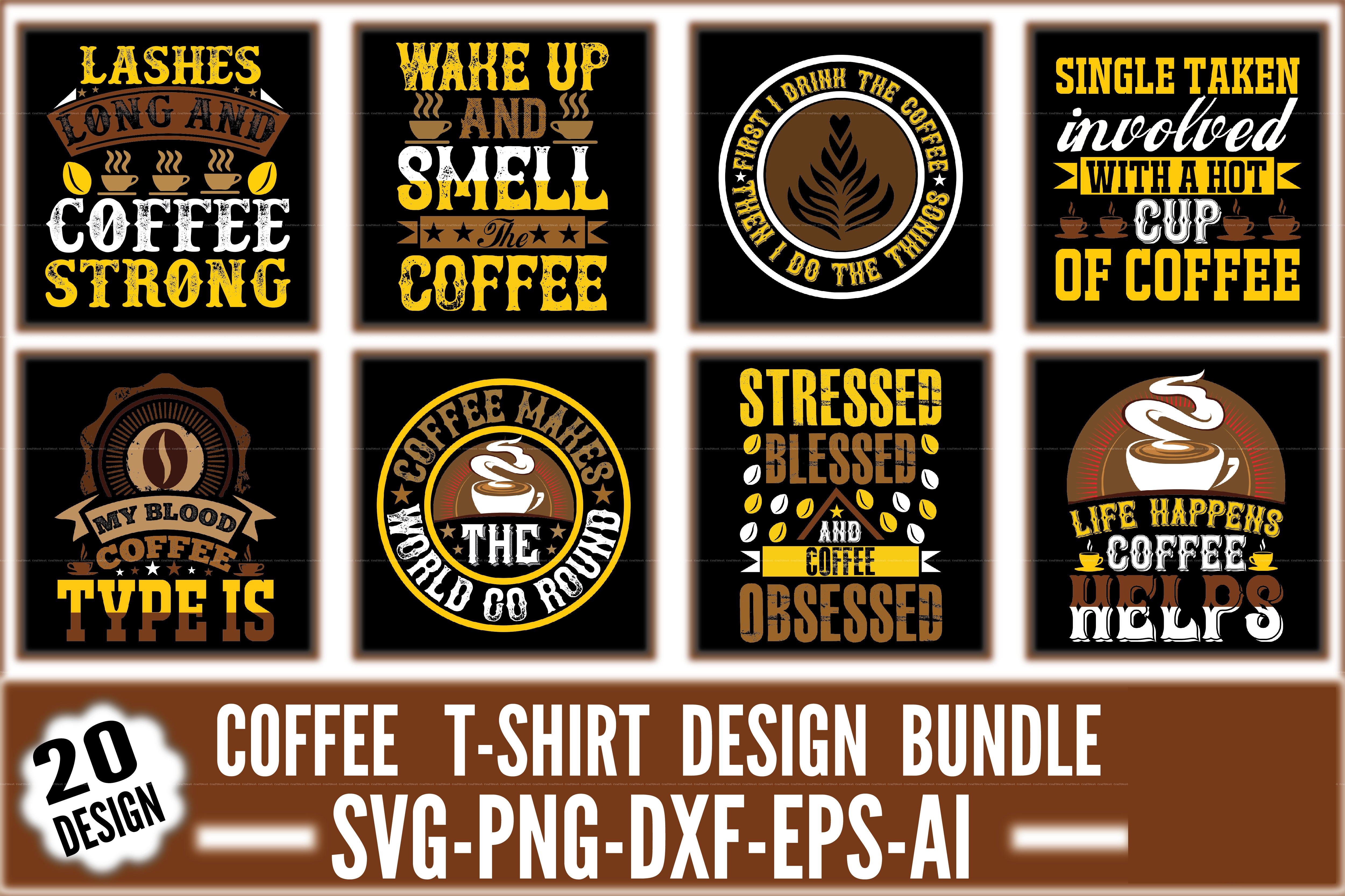 Coffee T-Shirt Design SVG Bundle 2
