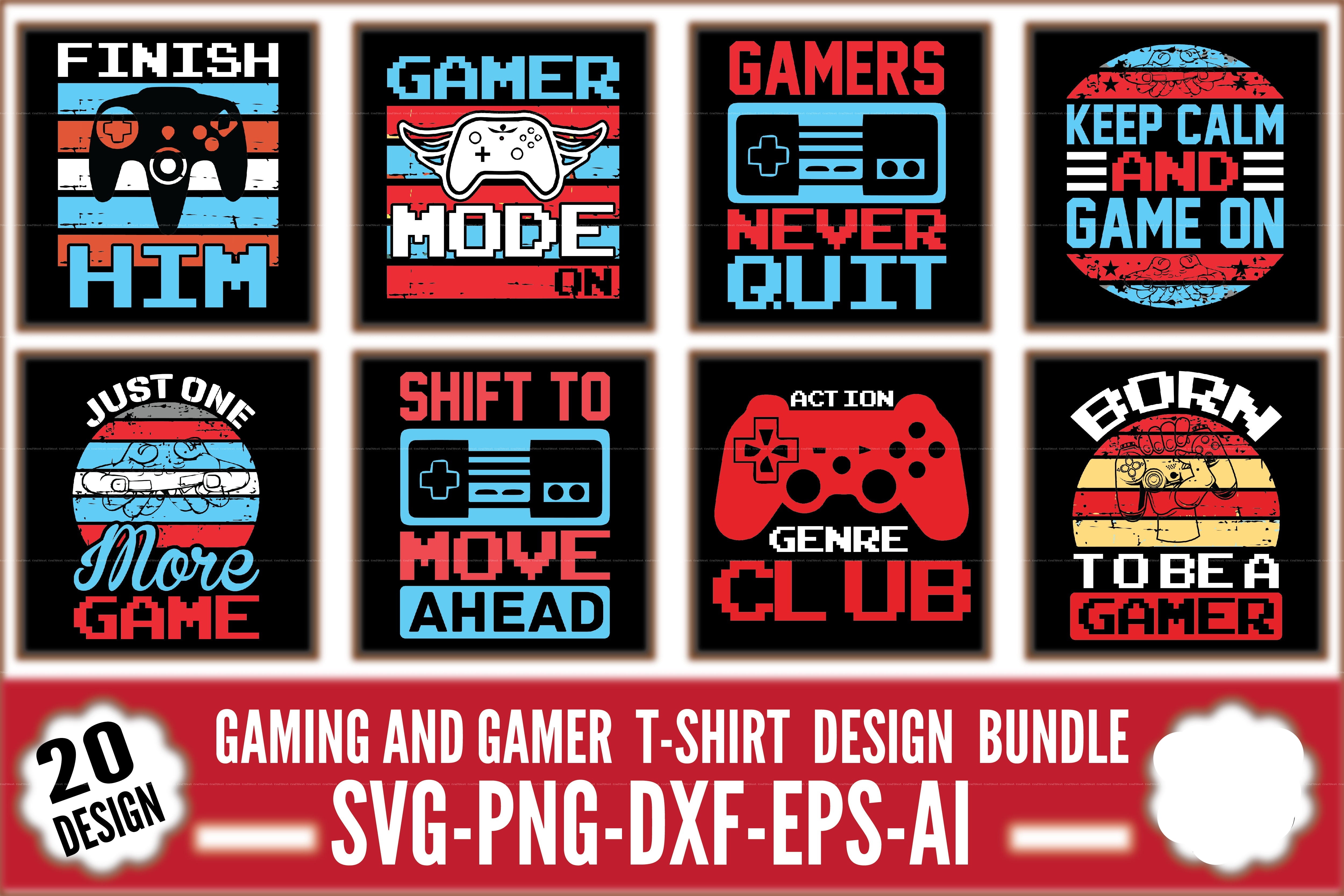 Gaming T-Shirt Design SVG Bundle