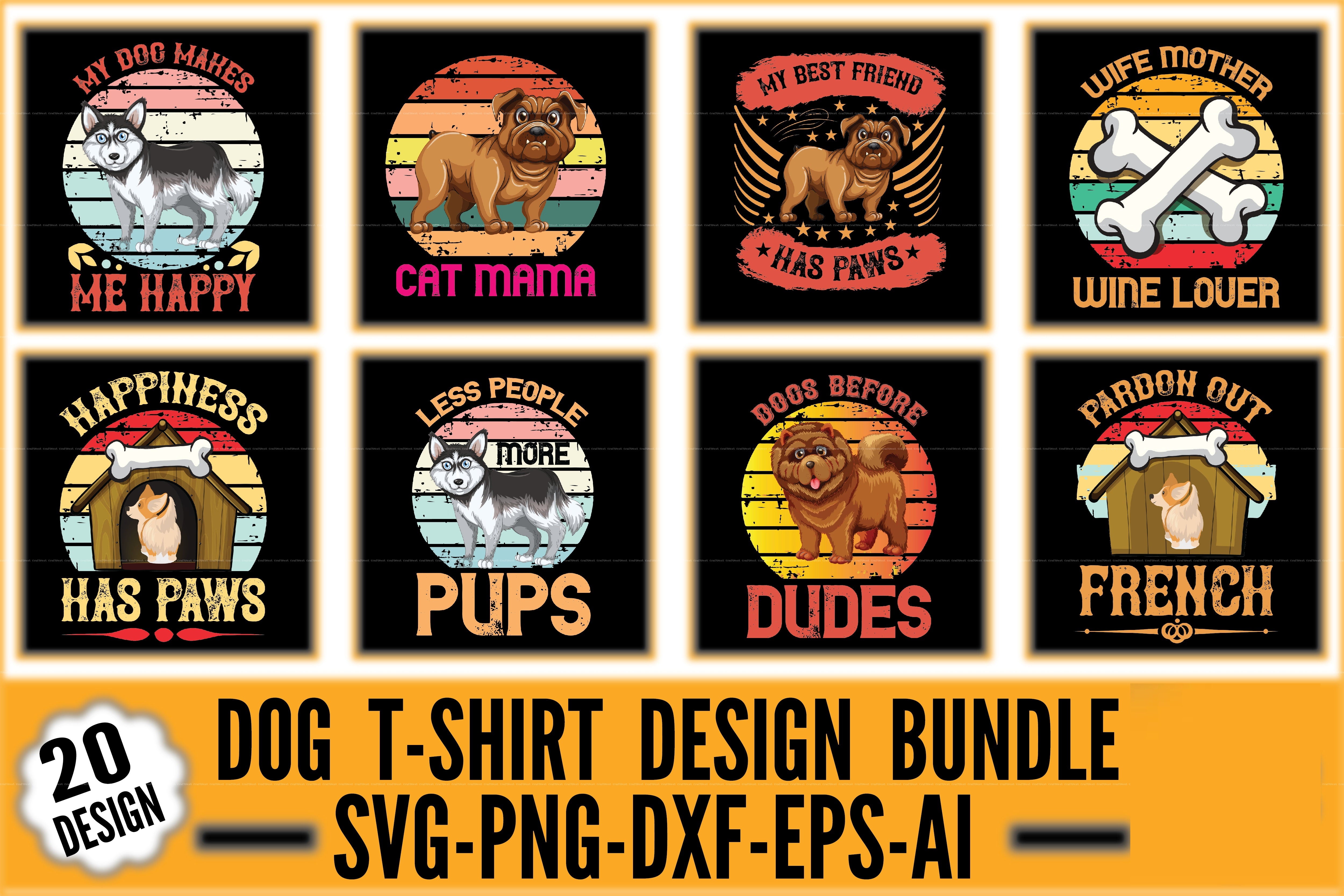 Dog T-Shirt Design SVG Bundle 2