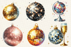 New Year Disco Balls Clipart Bundle - CraftNest - Digital Crafting and Art