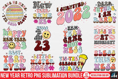 New Year Retro Clipart Bundle - CraftNest - Digital Crafting and Art