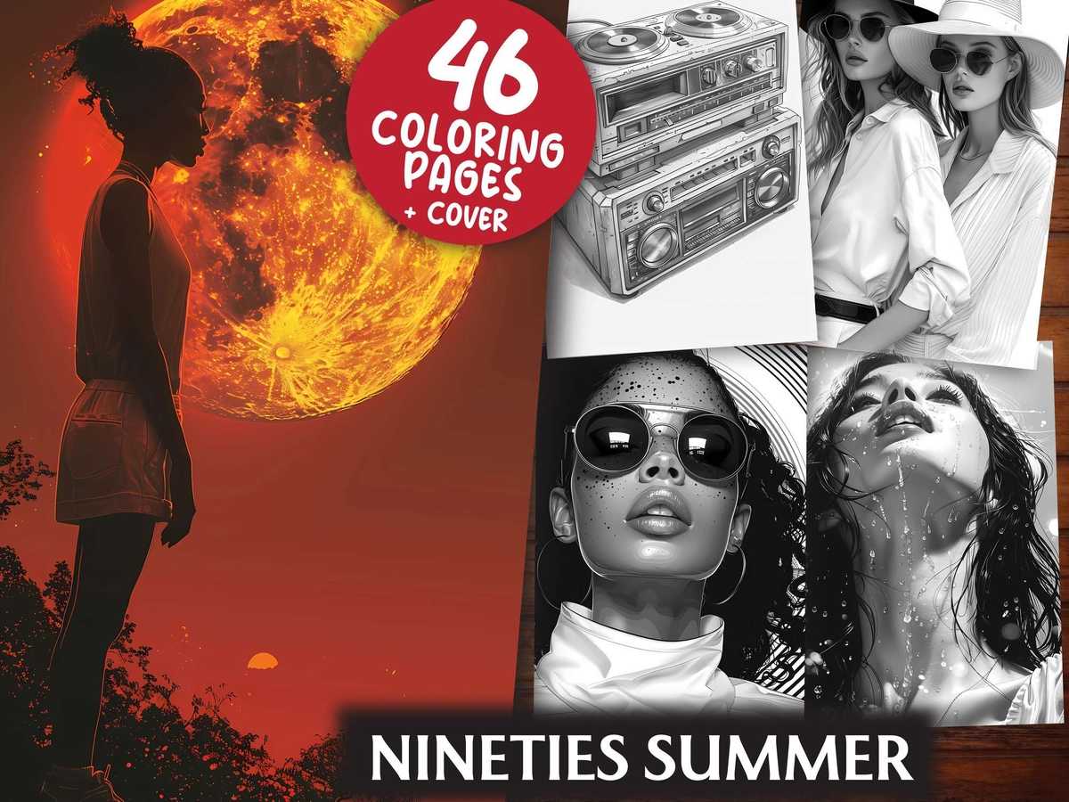 Nineties Summer Coloring Books - CraftNest - Digital Crafting and Art