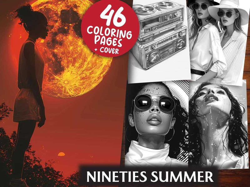 Nineties Summer Coloring Books - CraftNest - Digital Crafting and Art