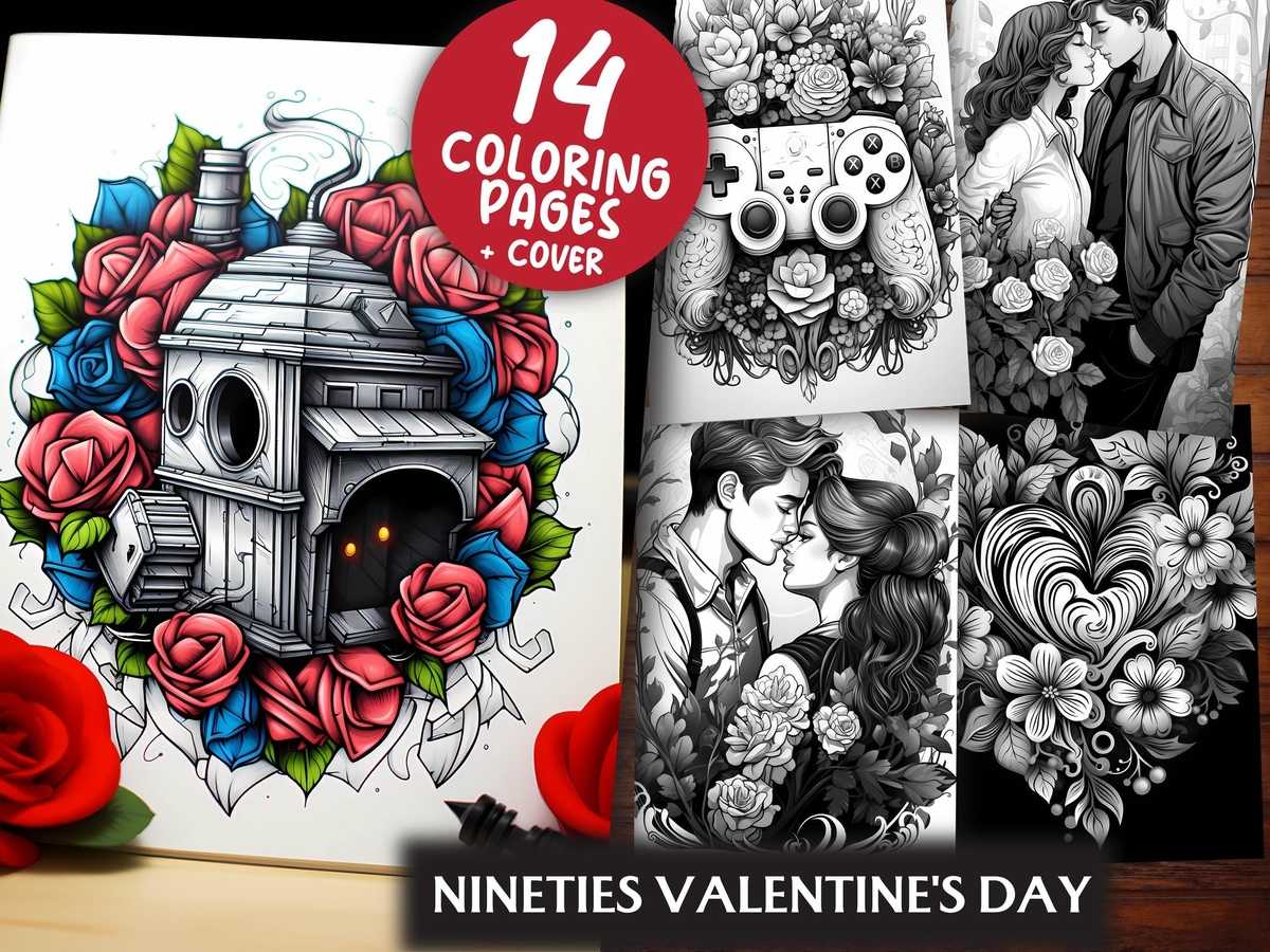 Nineties Valentines Day Coloring Books - CraftNest