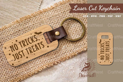No Tricks Just Treat Laser Cut Keychain Design - CraftNest - Digital Crafting and Art