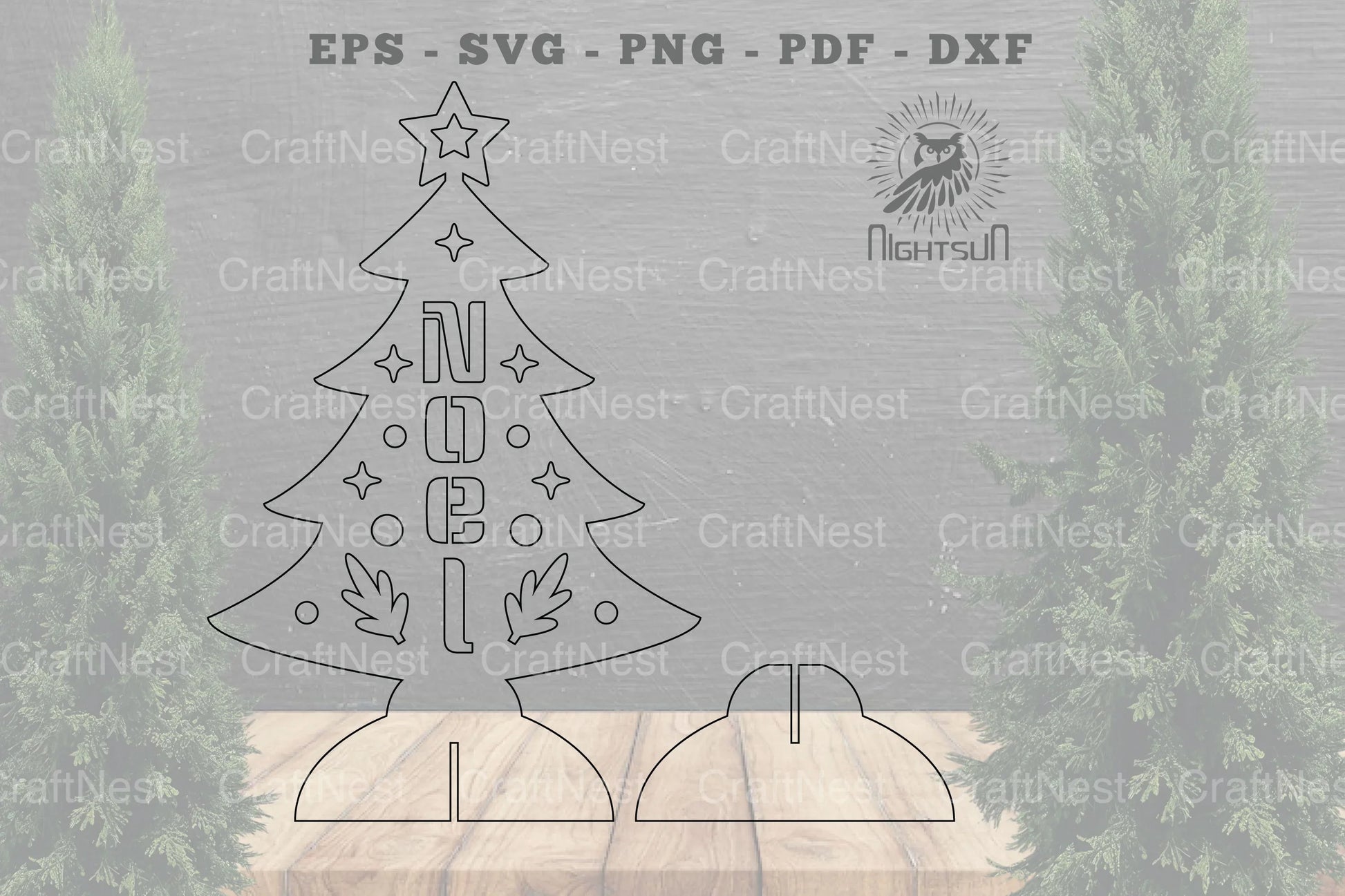 Noel Christmas Tree Laser Cut Home Decor Clipart Bundle - CraftNest - Digital Crafting and Art