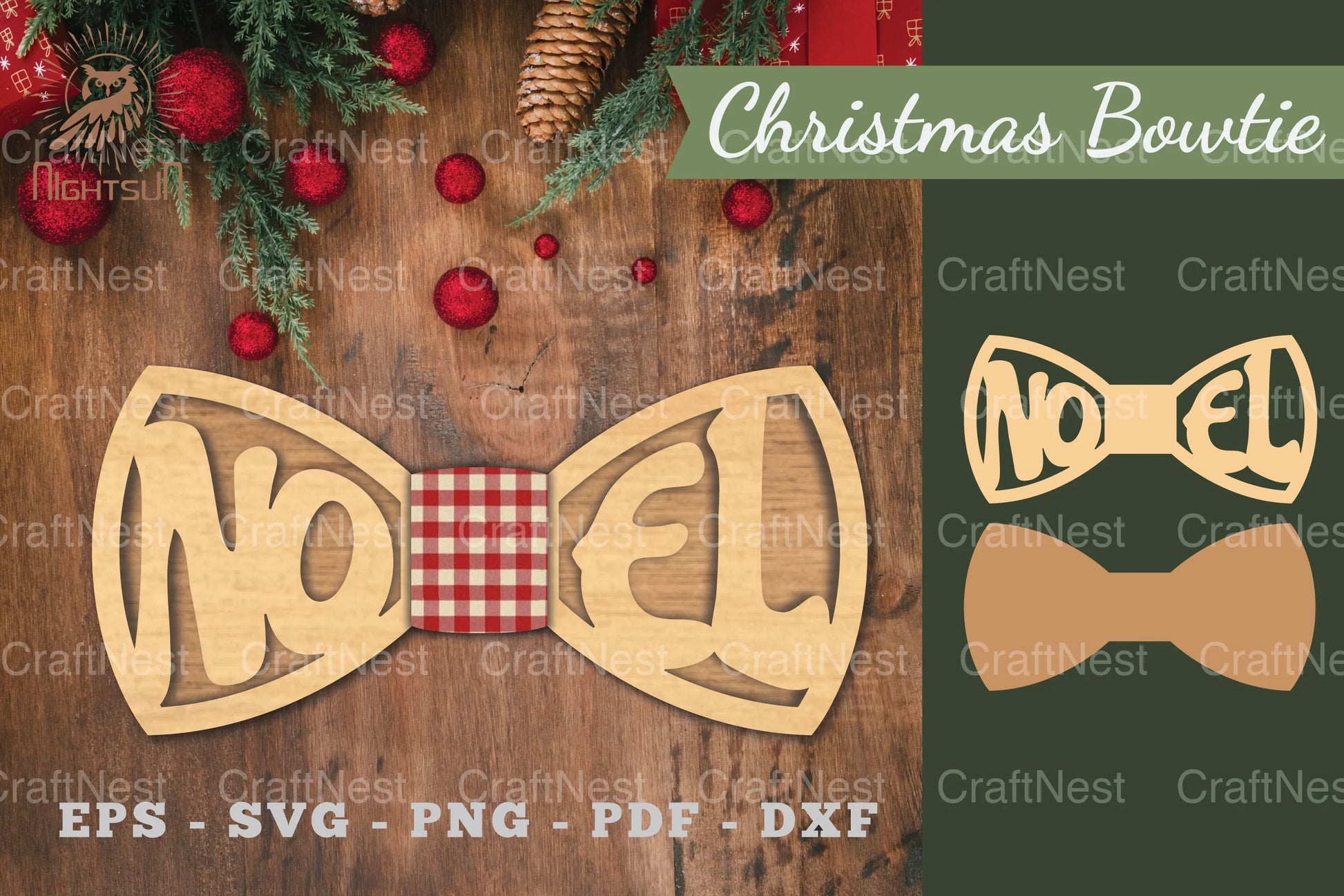 Noel Laser Cut Bowtie SVG Bundle - CraftNest - Digital Crafting and Art