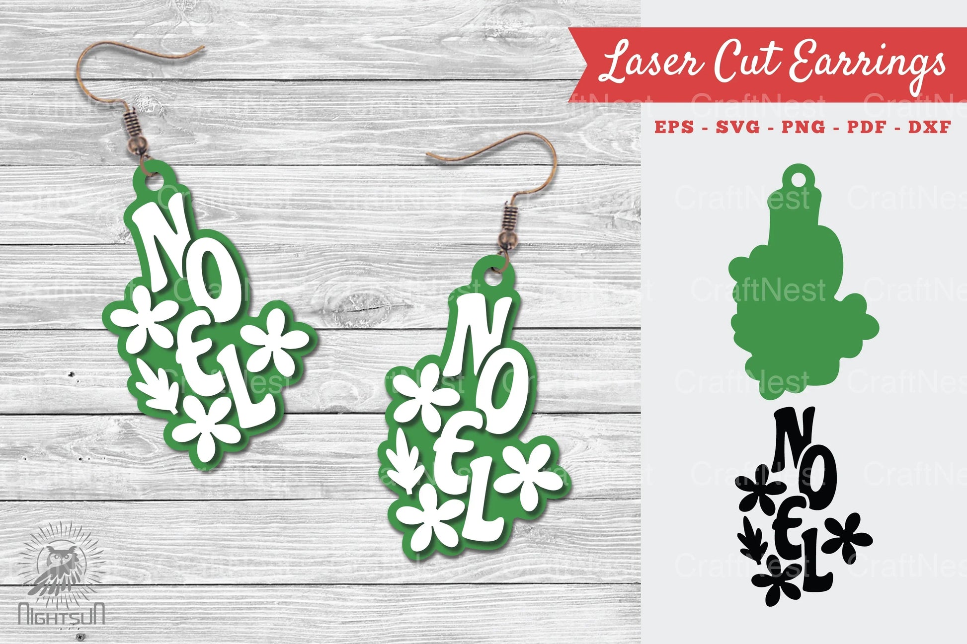Noel Laser Cut Earrings SVG Bundle - CraftNest - Digital Crafting and Art
