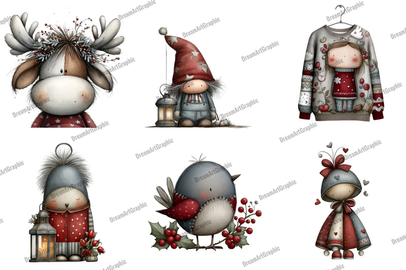 Nordic Christmas Clipart Bundle - CraftNest - Digital Crafting and Art
