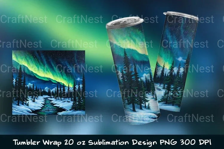 Northern Lights Aurora Tumbler Wrap - CraftNest - Digital Crafting and Art