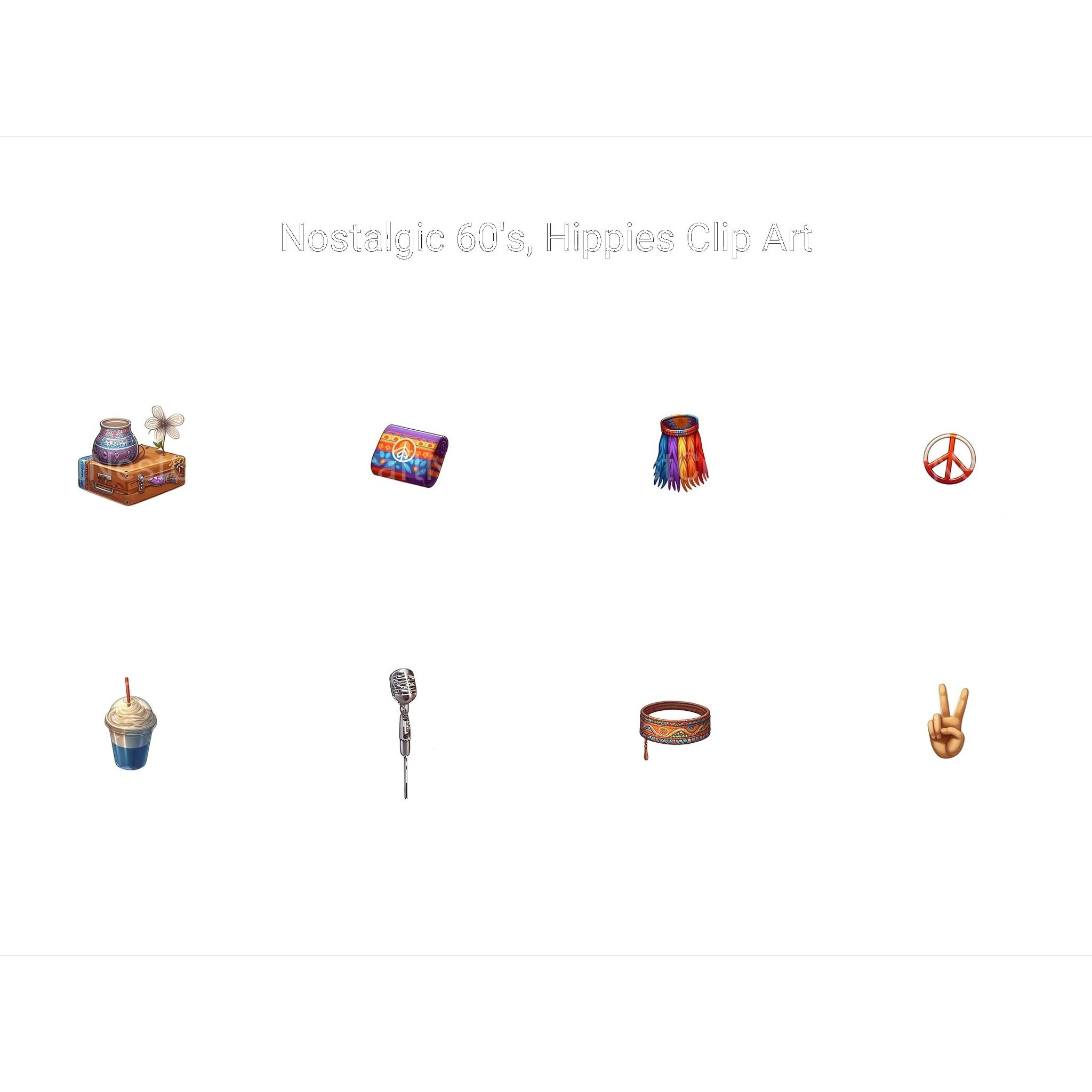 60s Hippies Clipart - CraftNest - Digital Crafting and Art