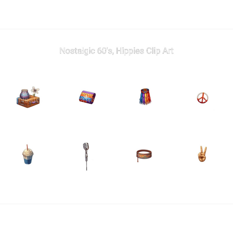60s Hippies Clipart - CraftNest - Digital Crafting and Art