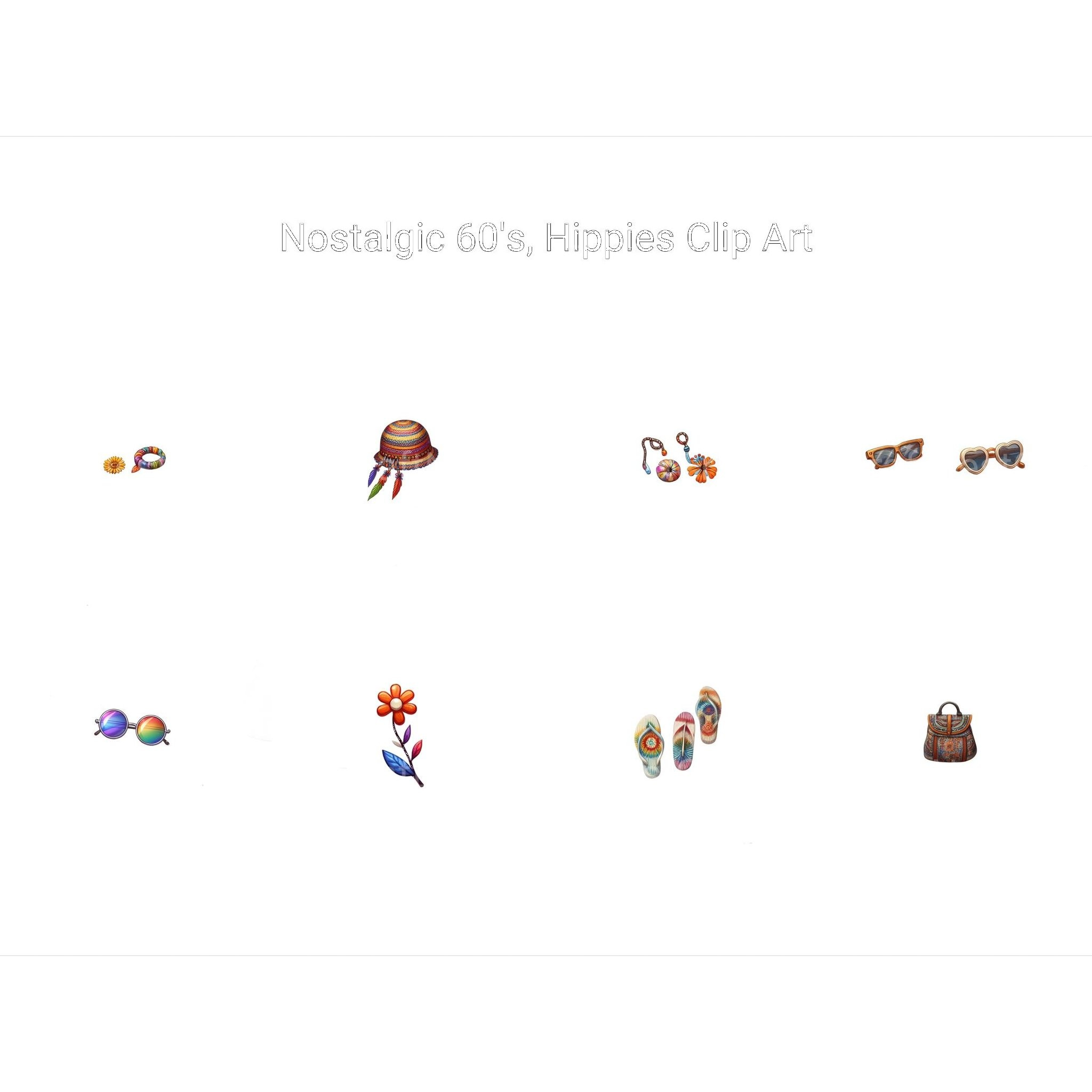 60s Hippies Clipart - CraftNest - Digital Crafting and Art