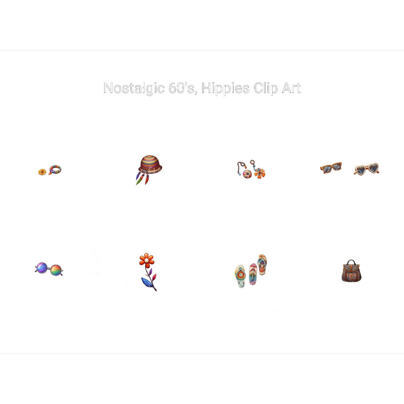 60s Hippies Clipart - CraftNest - Digital Crafting and Art