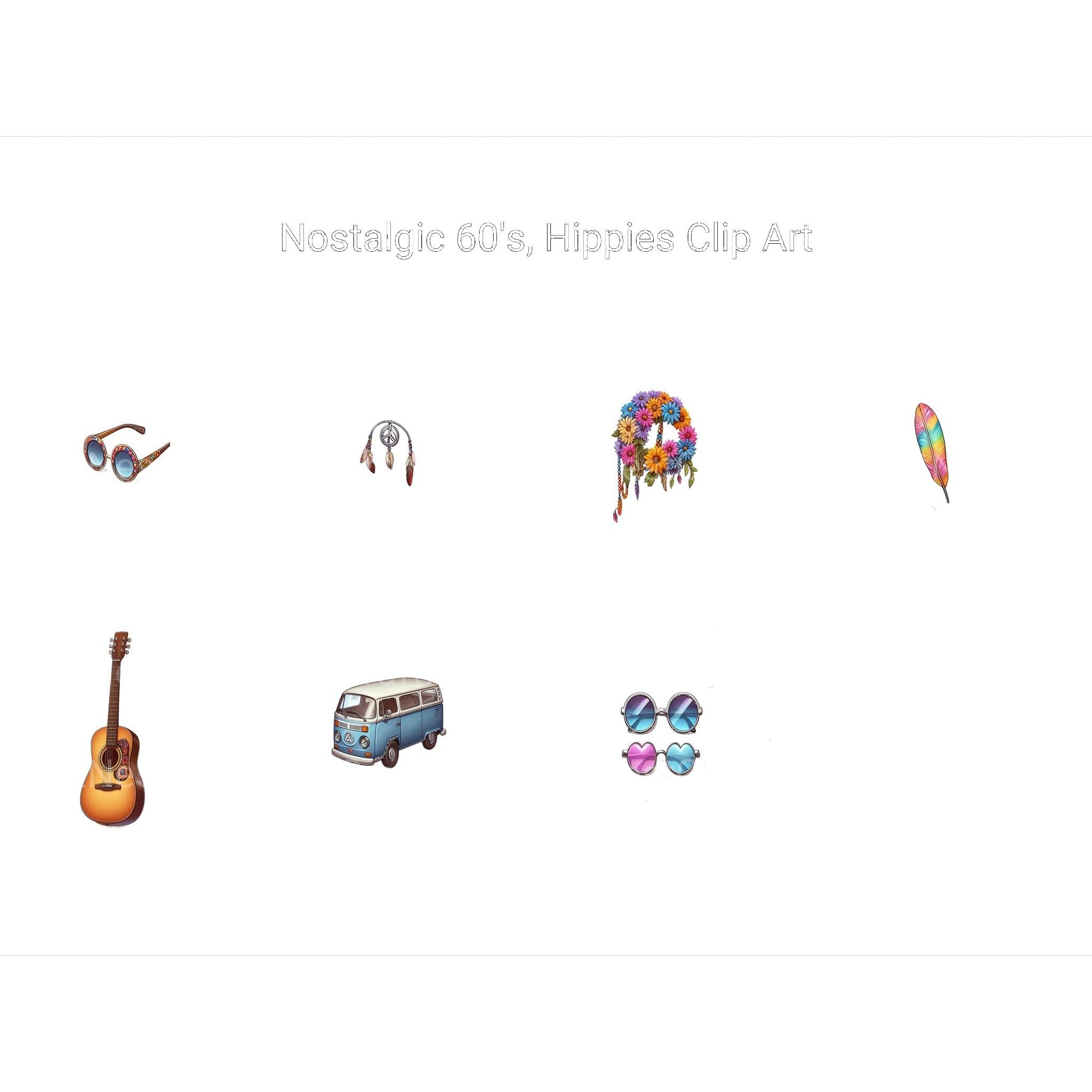 60s Hippies Clipart - CraftNest - Digital Crafting and Art