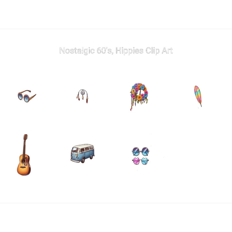 60s Hippies Clipart - CraftNest - Digital Crafting and Art