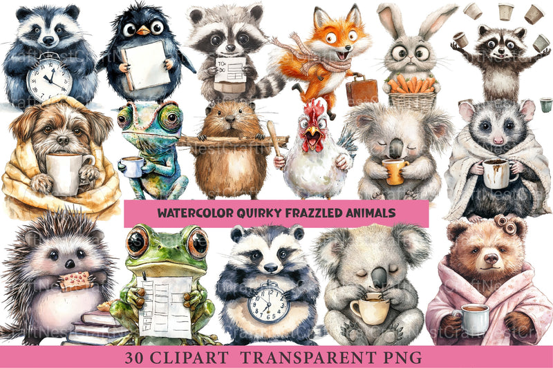 Quirky Frazzled Animals Clipart Bundle - CraftNest - Digital Crafting and Art